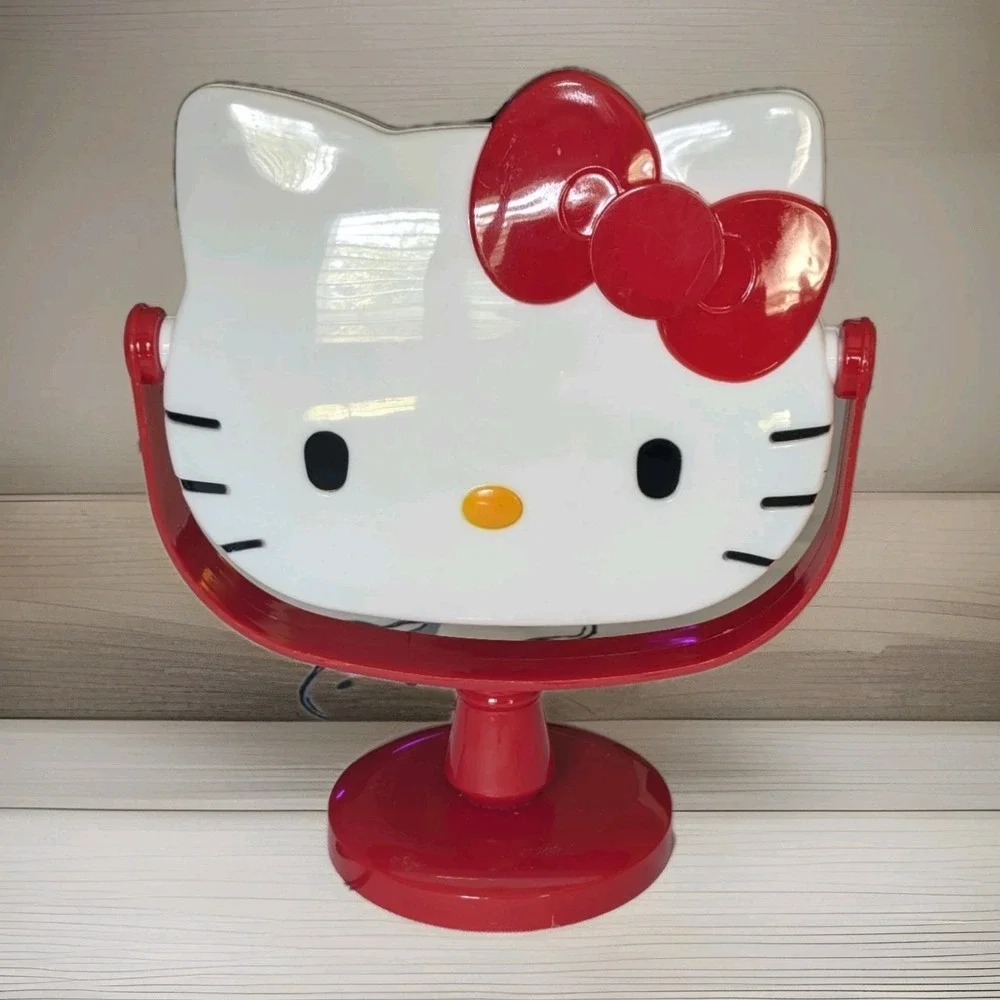 Hello Kitty Mirror Red And White tabletop Vanity Beauty Makeup Cute Kawaii Girls